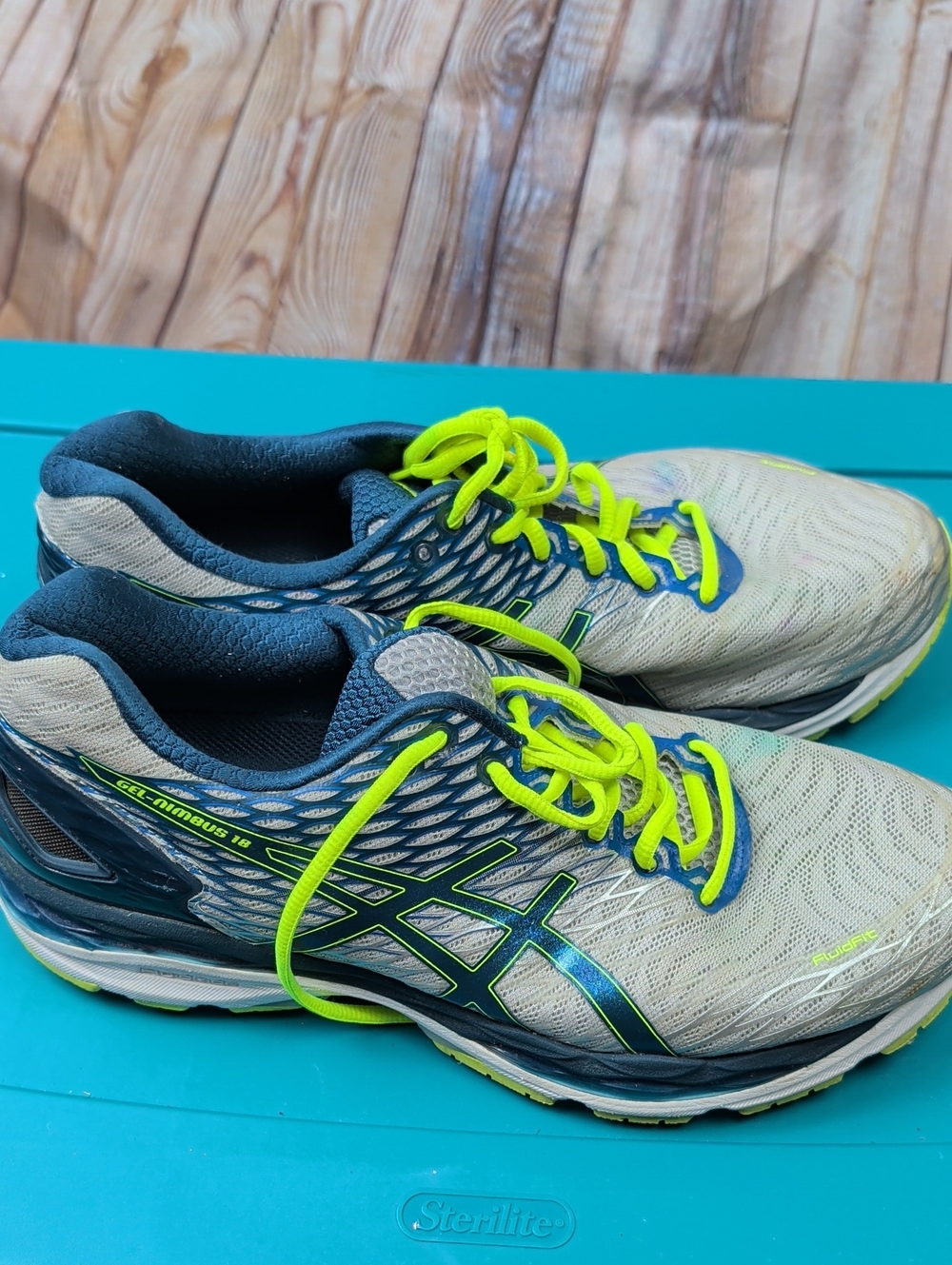 ASICS Men’s Gel-Nimbus Running Shoes in Light Gray and Neon Yellow Men's 11 4e